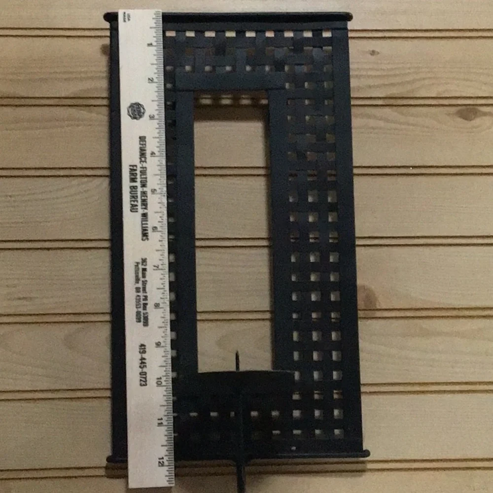 Vintage Black Metal Wall Geometric Woven Check Design Candle Holder Wall Sconces
